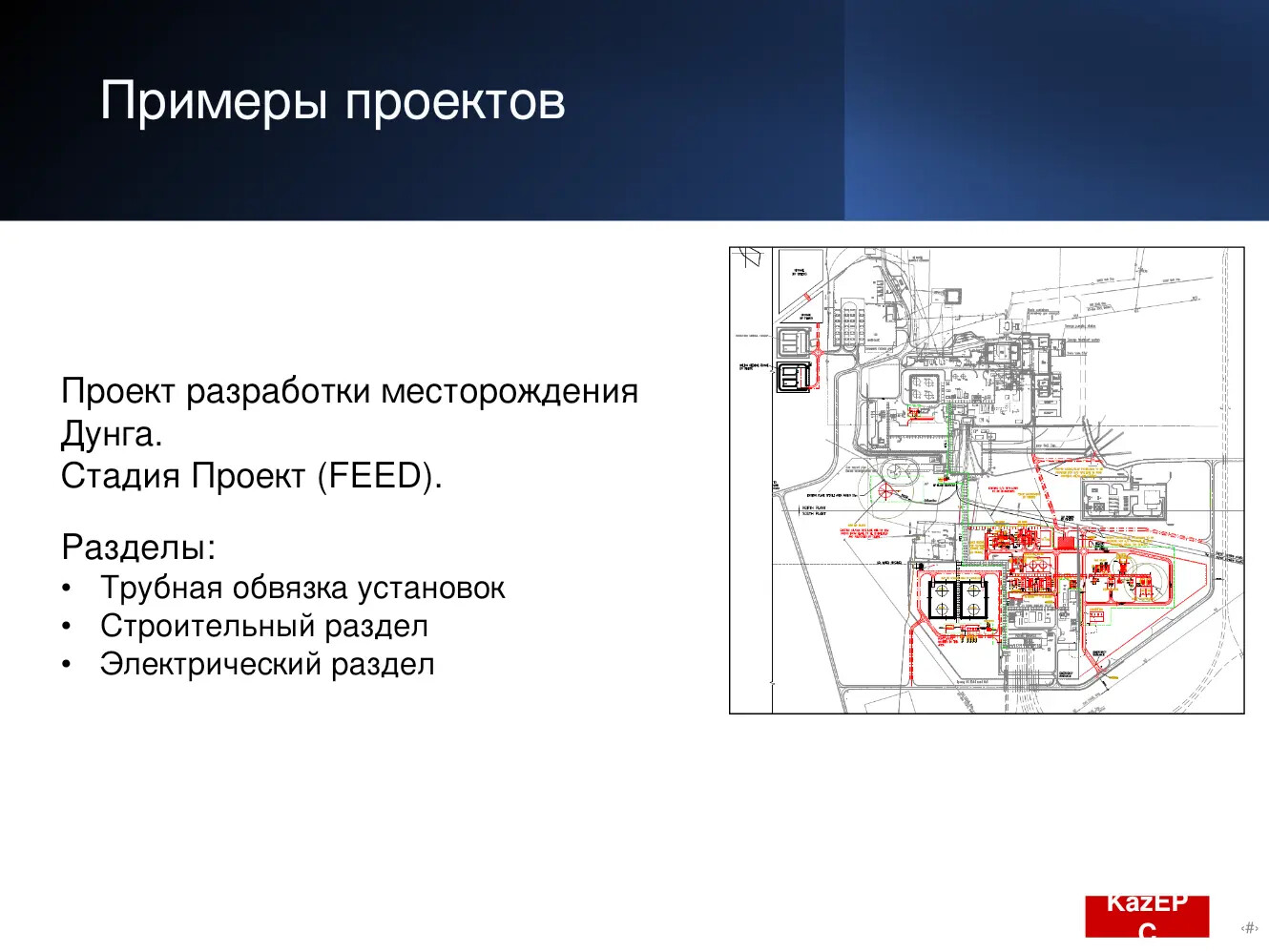 Проект Kaz EPC: Проект разработки месторождения Дунга — стадия FEED